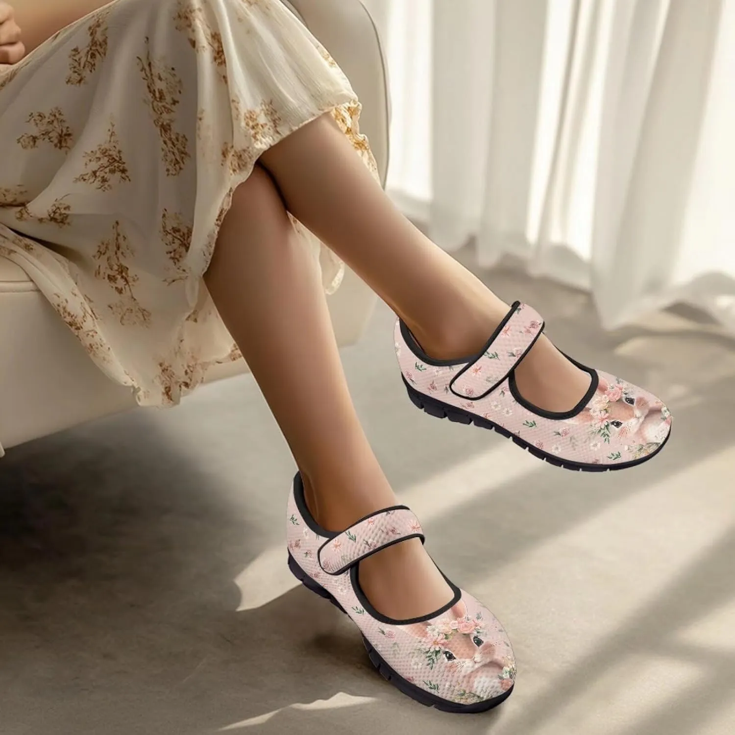 Binienty Mary Jane Shoes Women Wide Width Dress Flats Round Toe Non Slip Low Cut Casual Travel Shoes