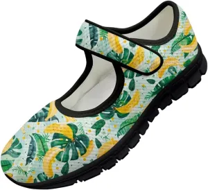 Binienty Women's Flats Mesh Mary Jane Shoes Round Toe Buckle Strap Tennis Walking Shoes Beach Travel Footwear
