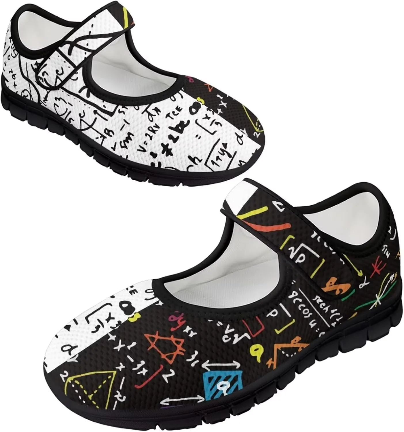 Binienty Womens Mary Jane Shoes Slip On Loafers with Adjust Hook and Loop Breathable Mesh Walking Sneakers