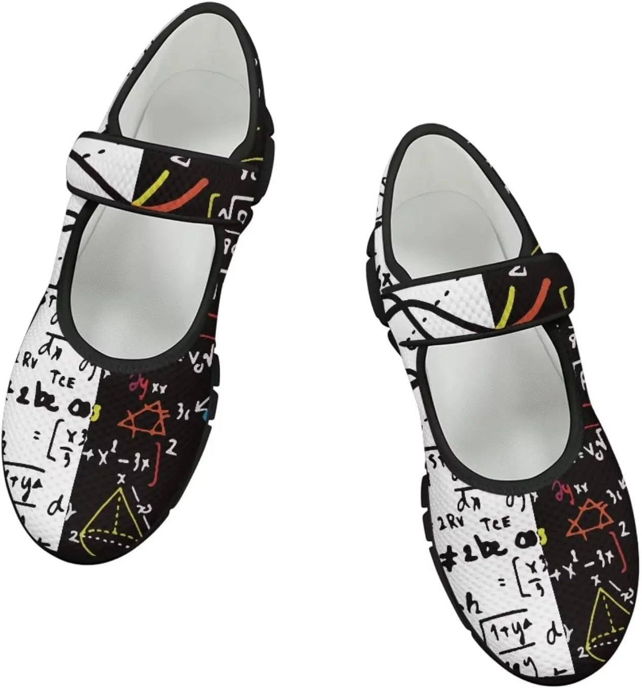 Binienty Womens Mary Jane Shoes Slip On Loafers with Adjust Hook and Loop Breathable Mesh Walking Sneakers
