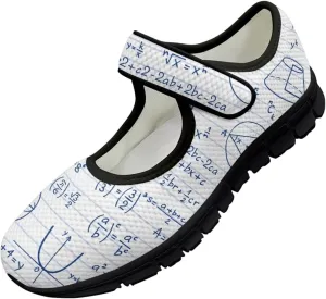 Binienty Womens Mary Jane Shoes Slip On Loafers with Adjust Hook and Loop Breathable Mesh Walking Sneakers