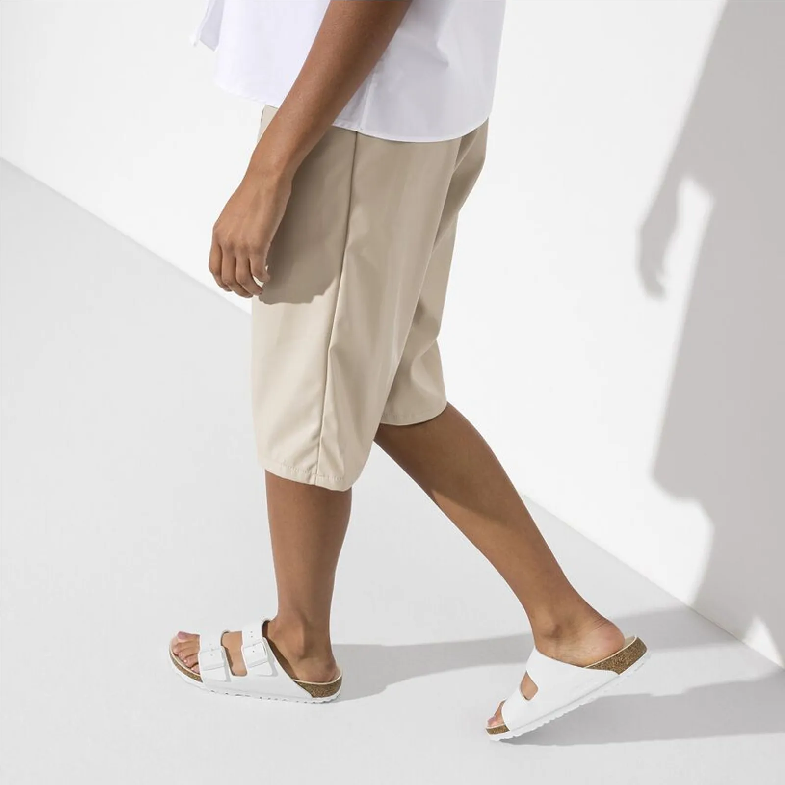 Birkenstock Arizona Slide Sandal (Women) - White/White Birko-Flor