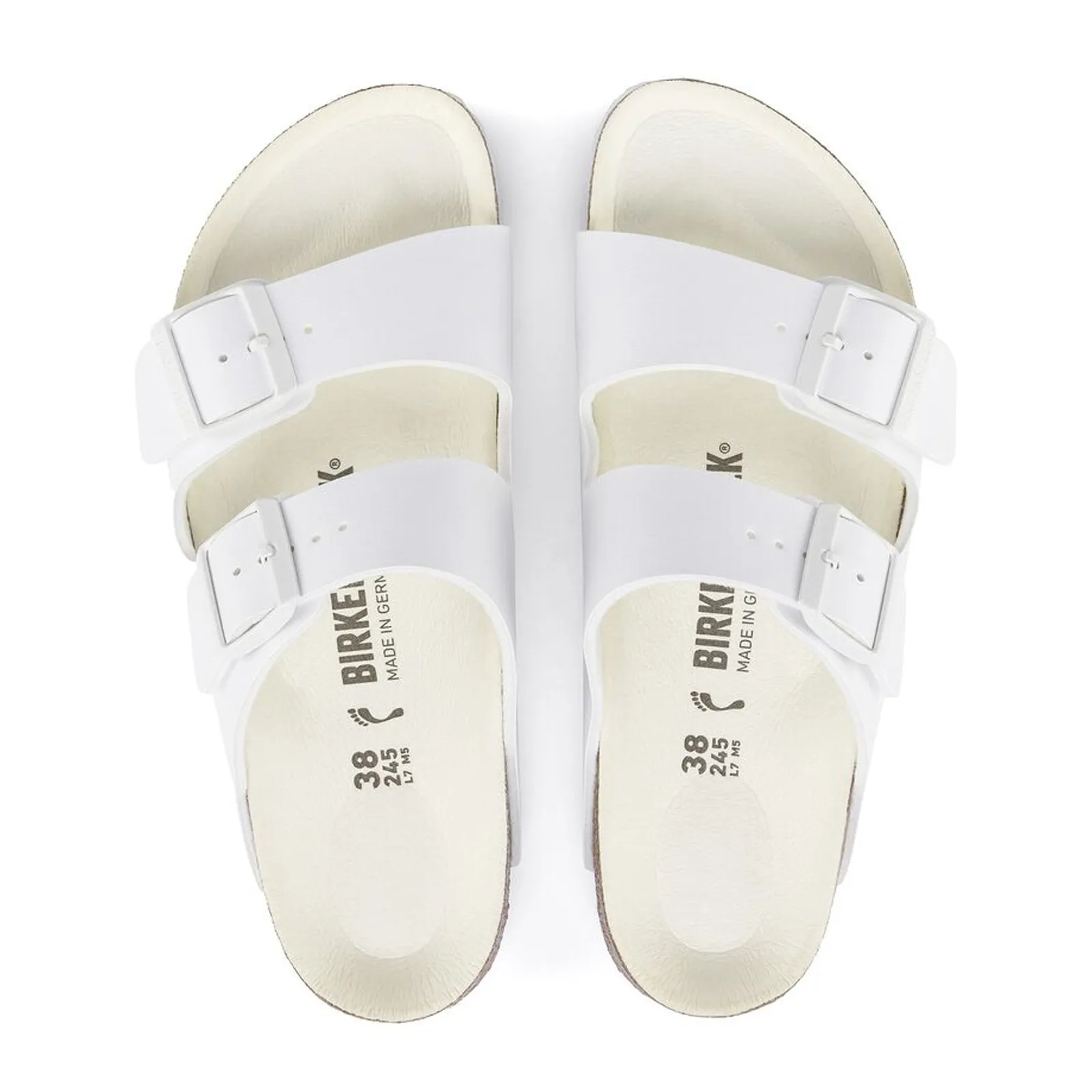 Birkenstock Arizona Slide Sandal (Women) - White/White Birko-Flor