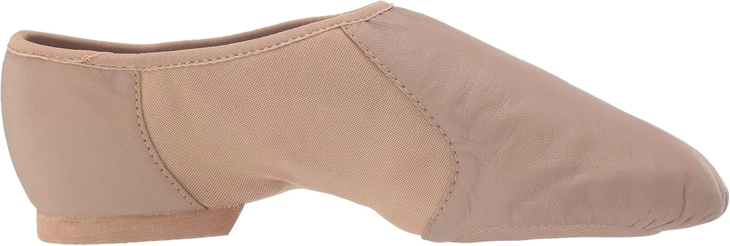 Bloch Women's Neo-Flex Slip-On Leather Jazz Shoes Neoprene Slip-On Split Sole with EVA Forefoot and Heel Pads, High Durability, Superior Fit, Flexibility, Step Dancing