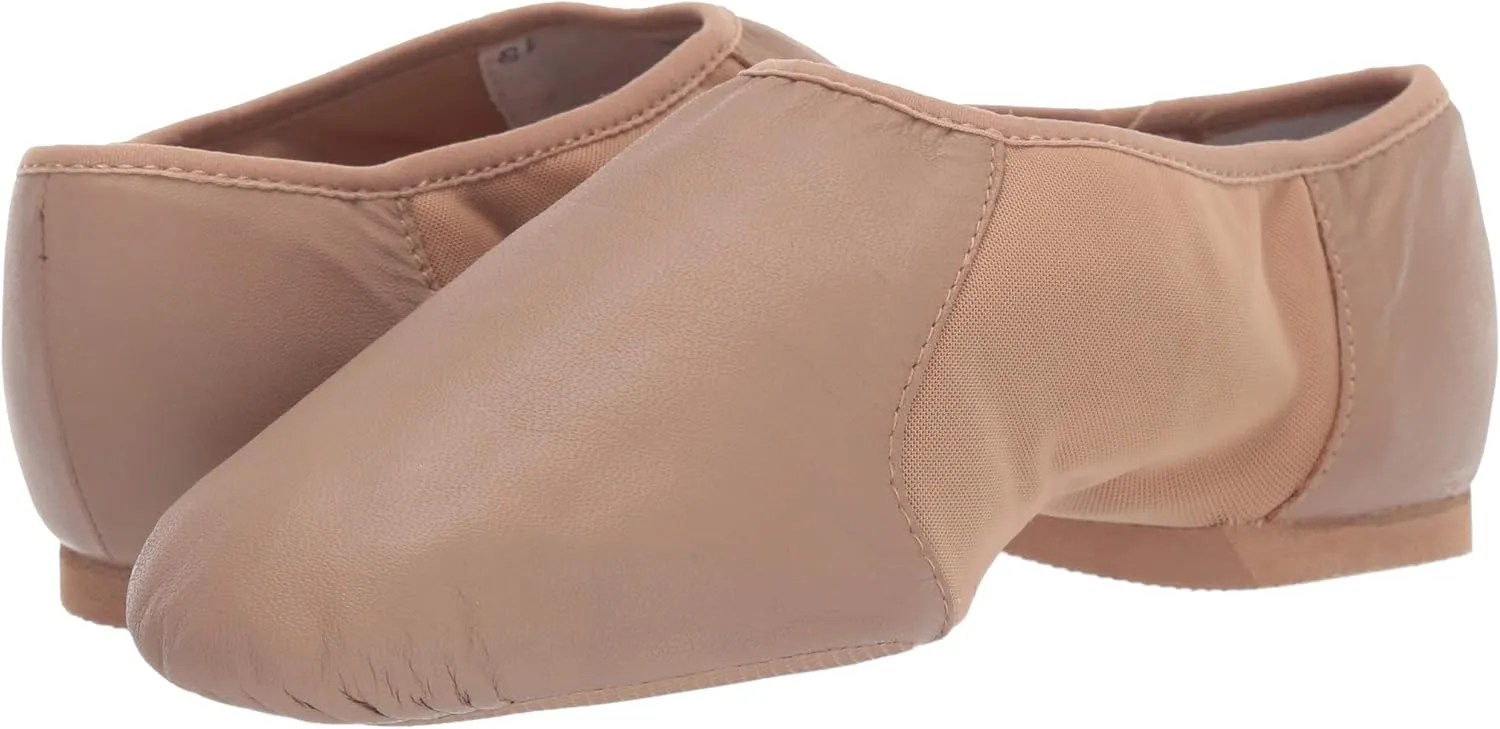 Bloch Women's Neo-Flex Slip-On Leather Jazz Shoes Neoprene Slip-On Split Sole with EVA Forefoot and Heel Pads, High Durability, Superior Fit, Flexibility, Step Dancing