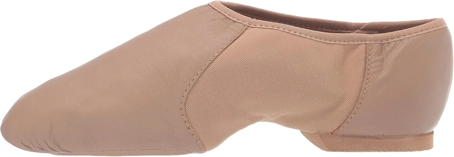Bloch Women's Neo-Flex Slip-On Leather Jazz Shoes Neoprene Slip-On Split Sole with EVA Forefoot and Heel Pads, High Durability, Superior Fit, Flexibility, Step Dancing
