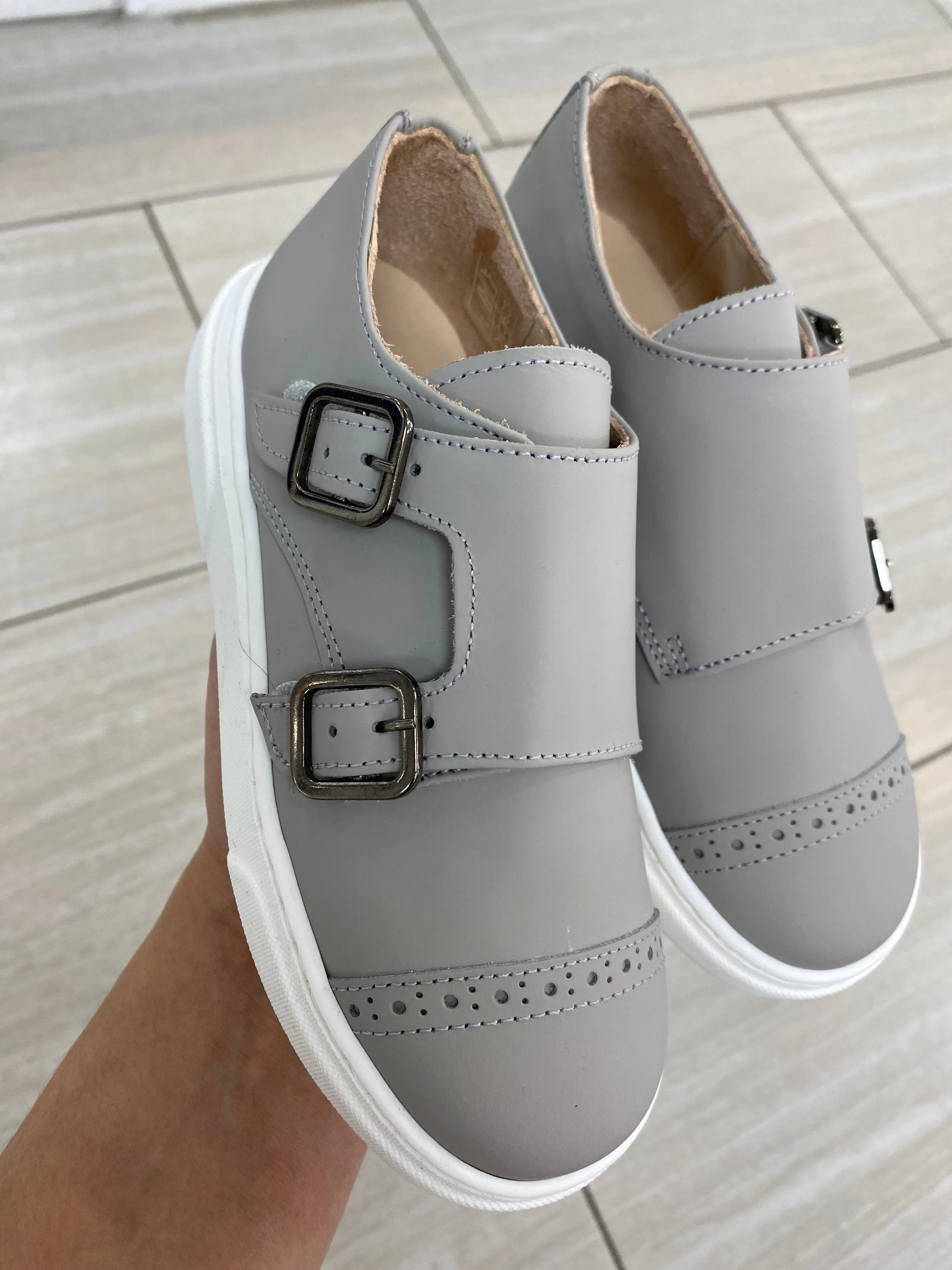 Blublonc Grey Rubber Captoe Dress Sneaker