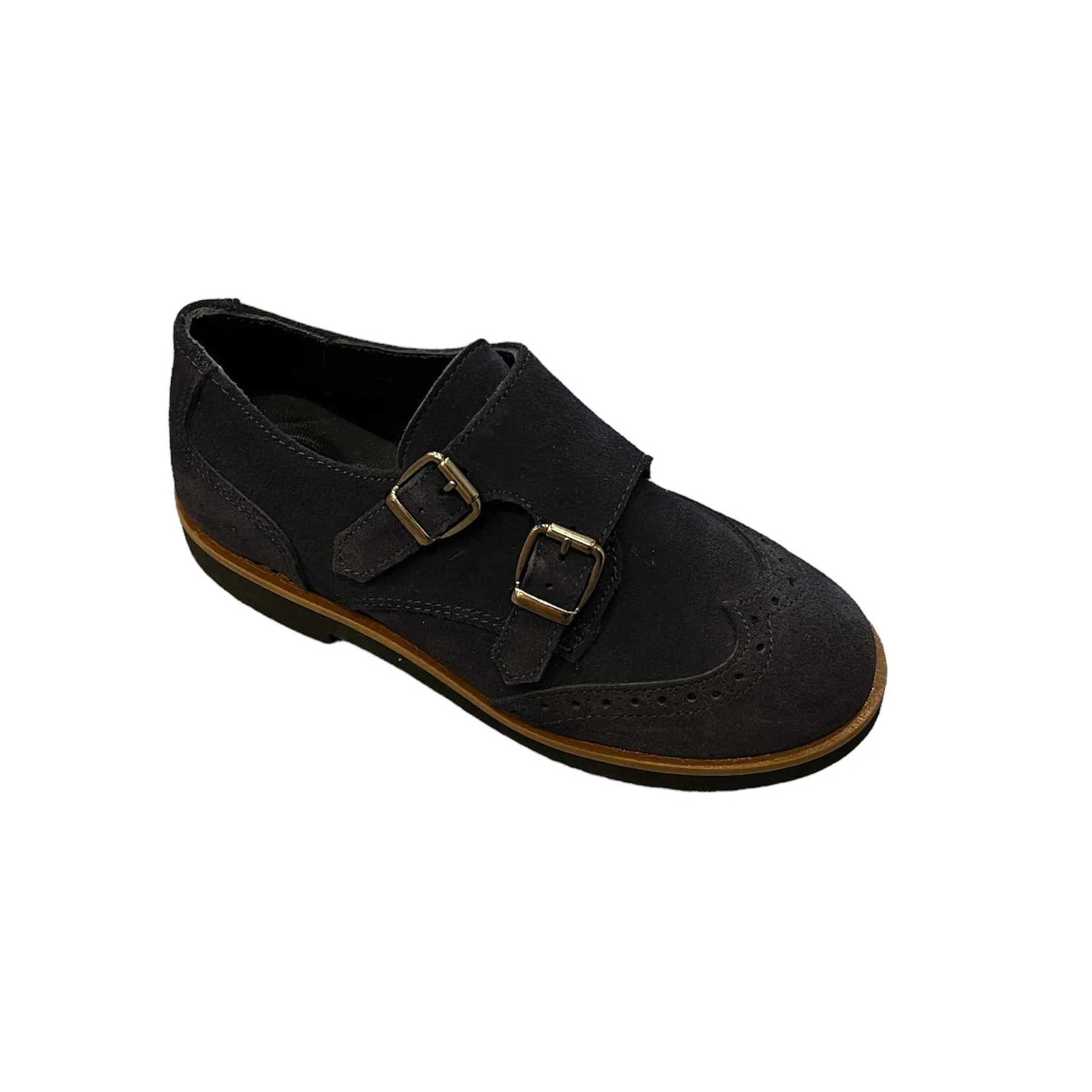 BLUBLONC JASON BOYS SUEDE NAVY WINGTIP SHOE