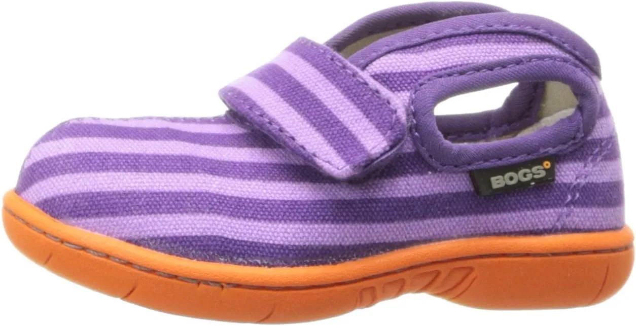 Bogs Baby Canvas Mid Stripe Sneaker (Toddler),Violet Multi, 9 M US Toddler
