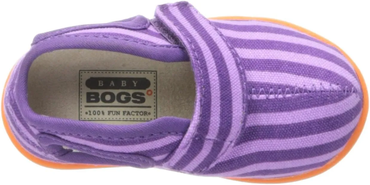 Bogs Baby Canvas Mid Stripe Sneaker (Toddler),Violet Multi, 9 M US Toddler