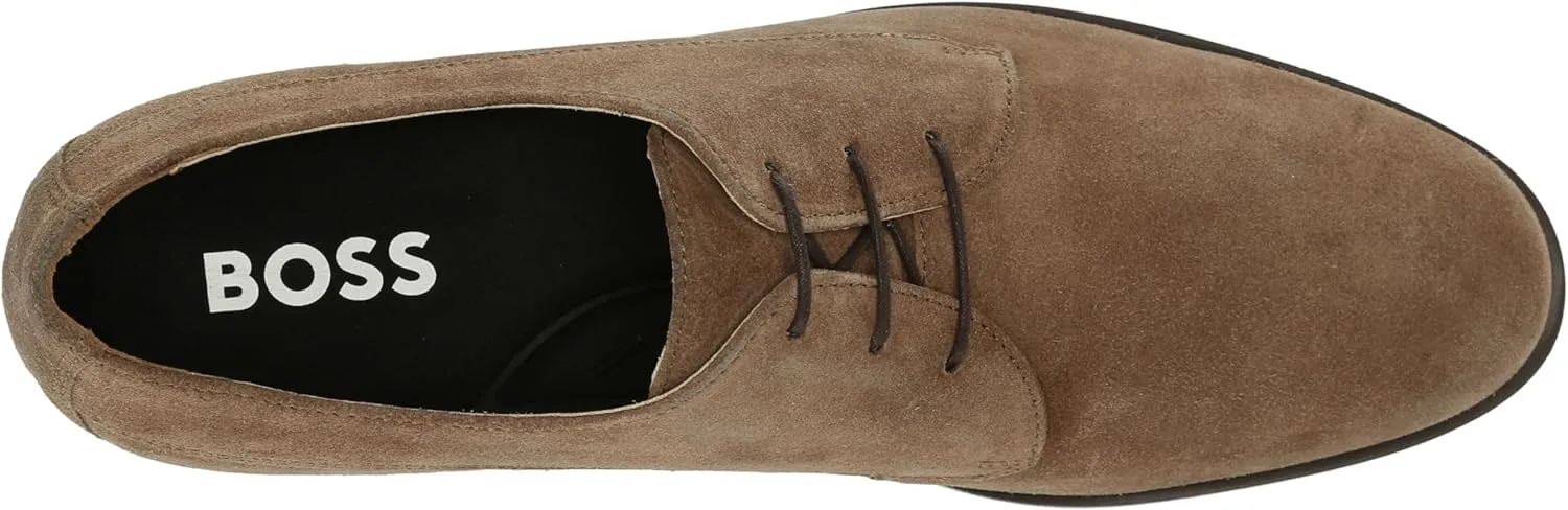 BOSS Men's Colby Smooth Suede Lace Up Derby Dress Shoe Oxford Flat
