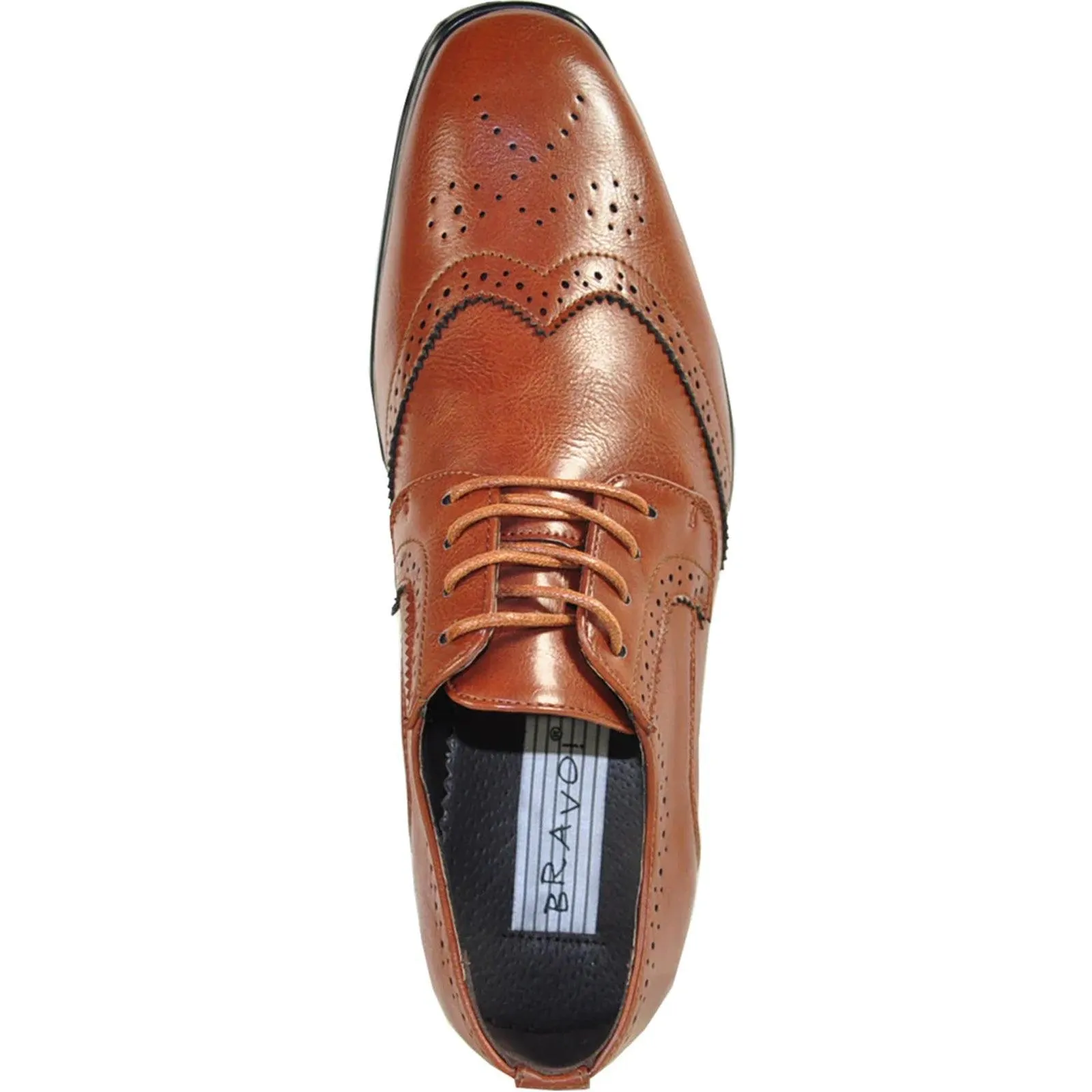 Bravo Brown 1920's Wingtip Dress Shoe - Lace Up Vintage-Style
