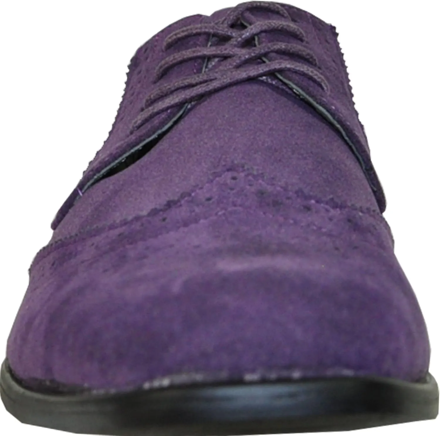 bravo! Men Dress Shoe King Classic Lace-up Oxford Plain or Cap Toe or Wingtip Leather Sock Medium and Wide Width Size from 6 to 18 Black Brown Cognac Blue Purple Red