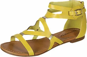 Breckelles Women's Ruby-61 Cutout Gladiator Sandal