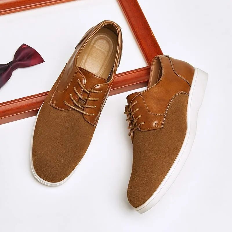 British Retro Derby Shoes Round Toe Lace-up Men's Casual Leather Shoes Suitable for Daily Work Cowhide Sole Non-Slip Wear-Resistant