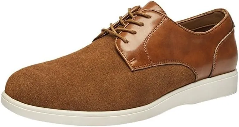 British Retro Derby Shoes Round Toe Lace-up Men's Casual Leather Shoes Suitable for Daily Work Cowhide Sole Non-Slip Wear-Resistant