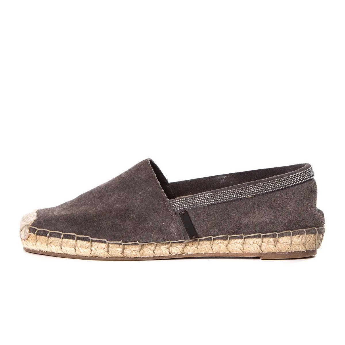 Brunello Cucinell Grey & White Espadrille Flats SZ 36