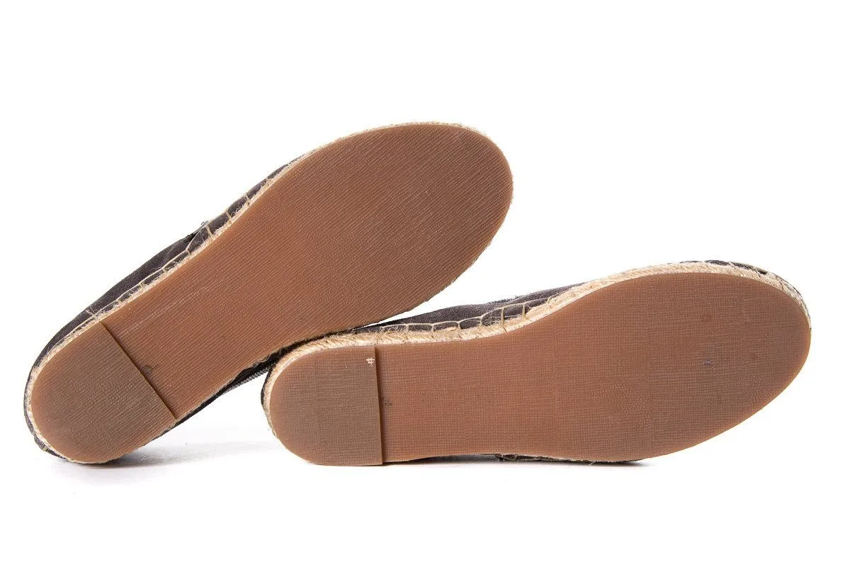 Brunello Cucinell Grey & White Espadrille Flats SZ 36