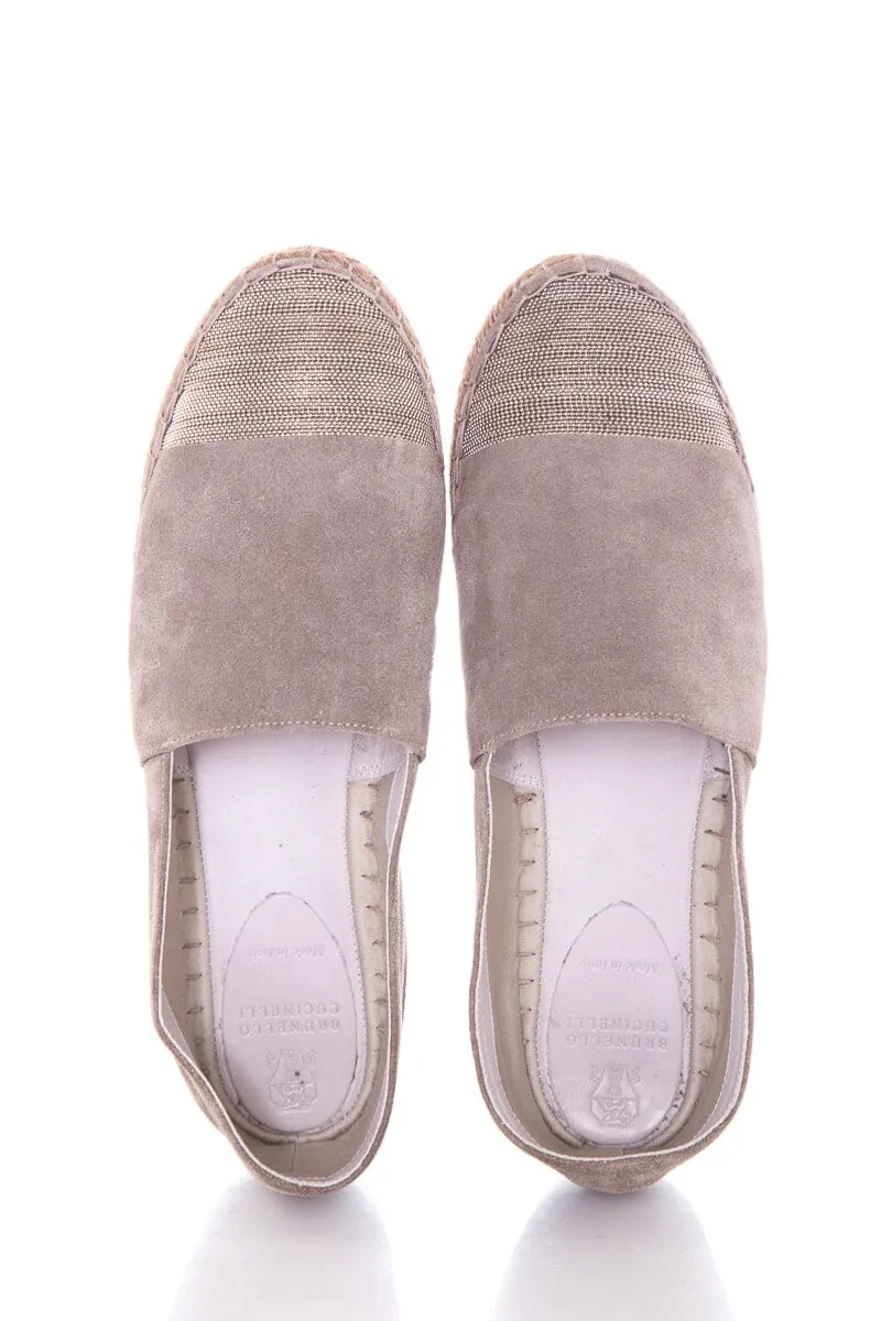 Brunello Cucinelli Taupe Suede Espadrille SZ 40.5