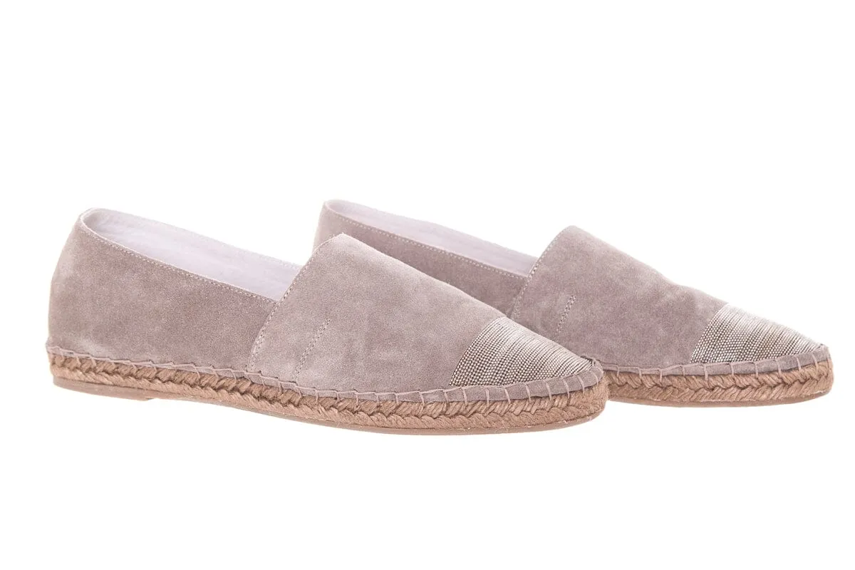 Brunello Cucinelli Taupe Suede Espadrille SZ 40.5