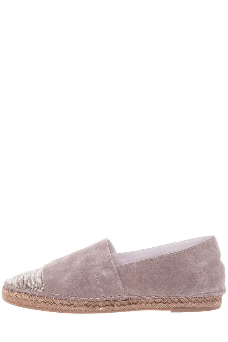 Brunello Cucinelli Taupe Suede Espadrille SZ 40.5