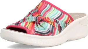 BZees Women's Smile II Slide Sandal, Wave Stripe, 8.5