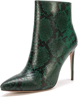 Castamere Womens High Heel Ankle Boots Pointed Toe Slip-on Buckle Stiletto Boot 10CM Heels