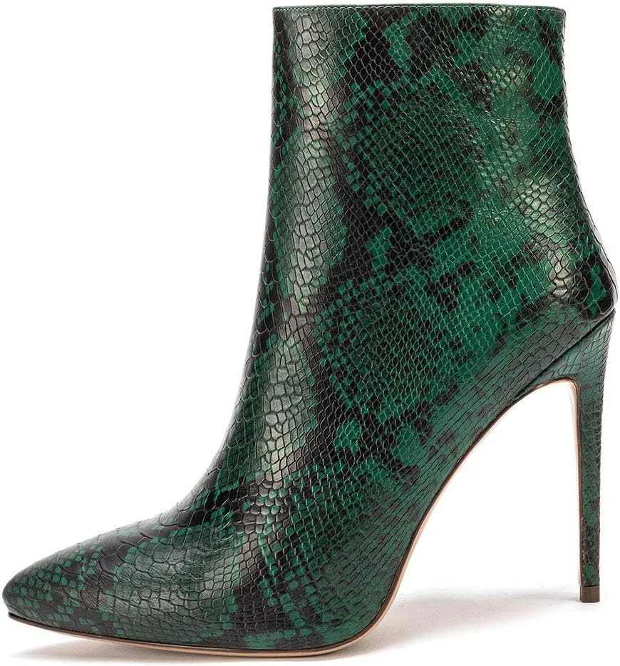 Castamere Womens High Heel Ankle Boots Pointed Toe Slip-on Buckle Stiletto Boot 10CM Heels