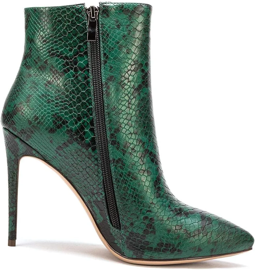 Castamere Womens High Heel Ankle Boots Pointed Toe Slip-on Buckle Stiletto Boot 10CM Heels