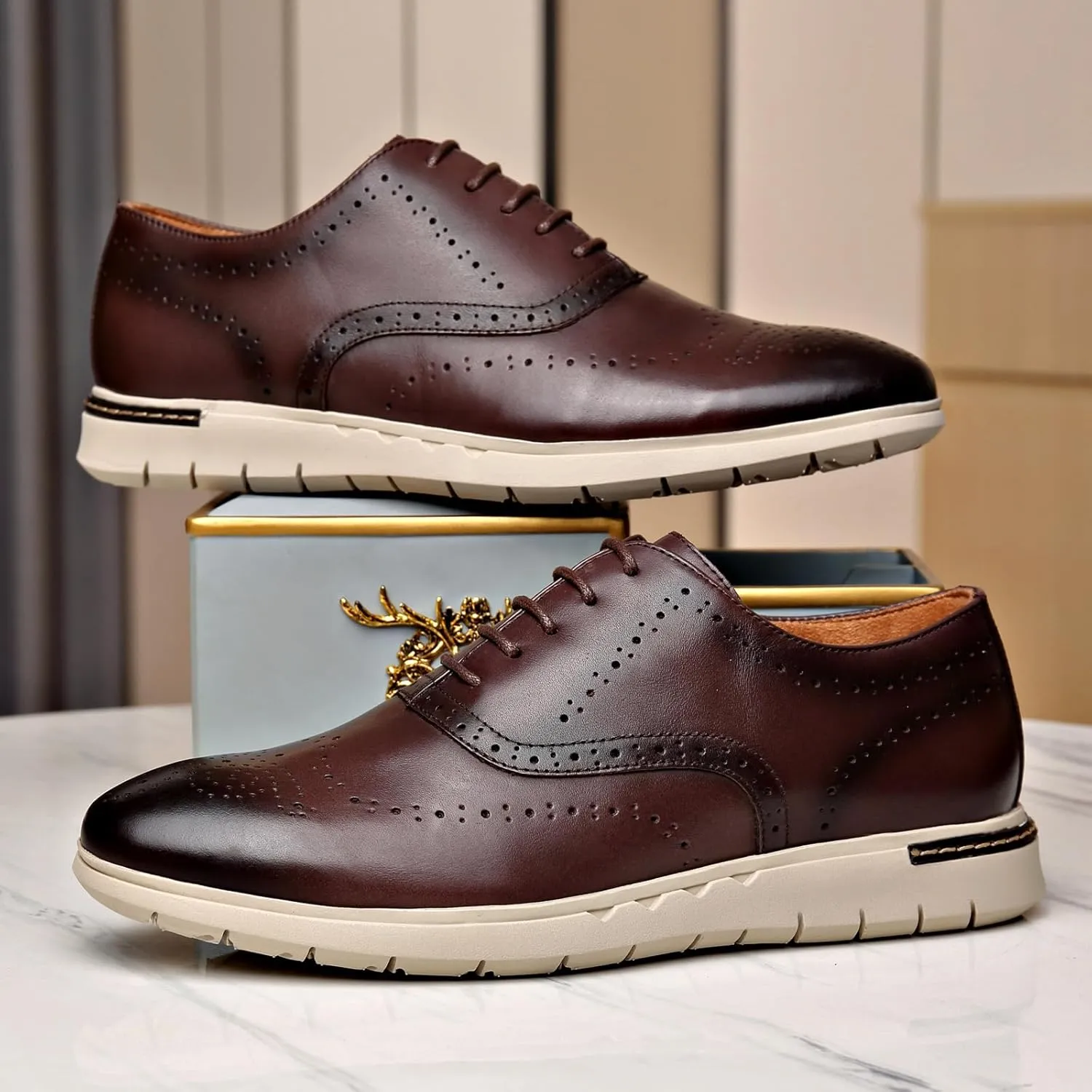Casual Dress Shoes for Men, Business Casual Oxfords Wingtip