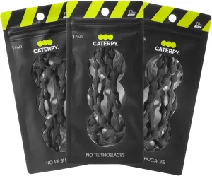Caterpy Run - The Ultimate Elastic No Tie Shoelaces for Kids (3-Pack) (20in / 50cm, 3x Gunmetal Gray)