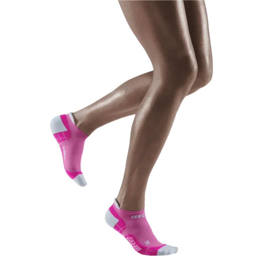 CEP | Ultralight Compression Socks No Show | Women's | Electric Pink/Light Grey