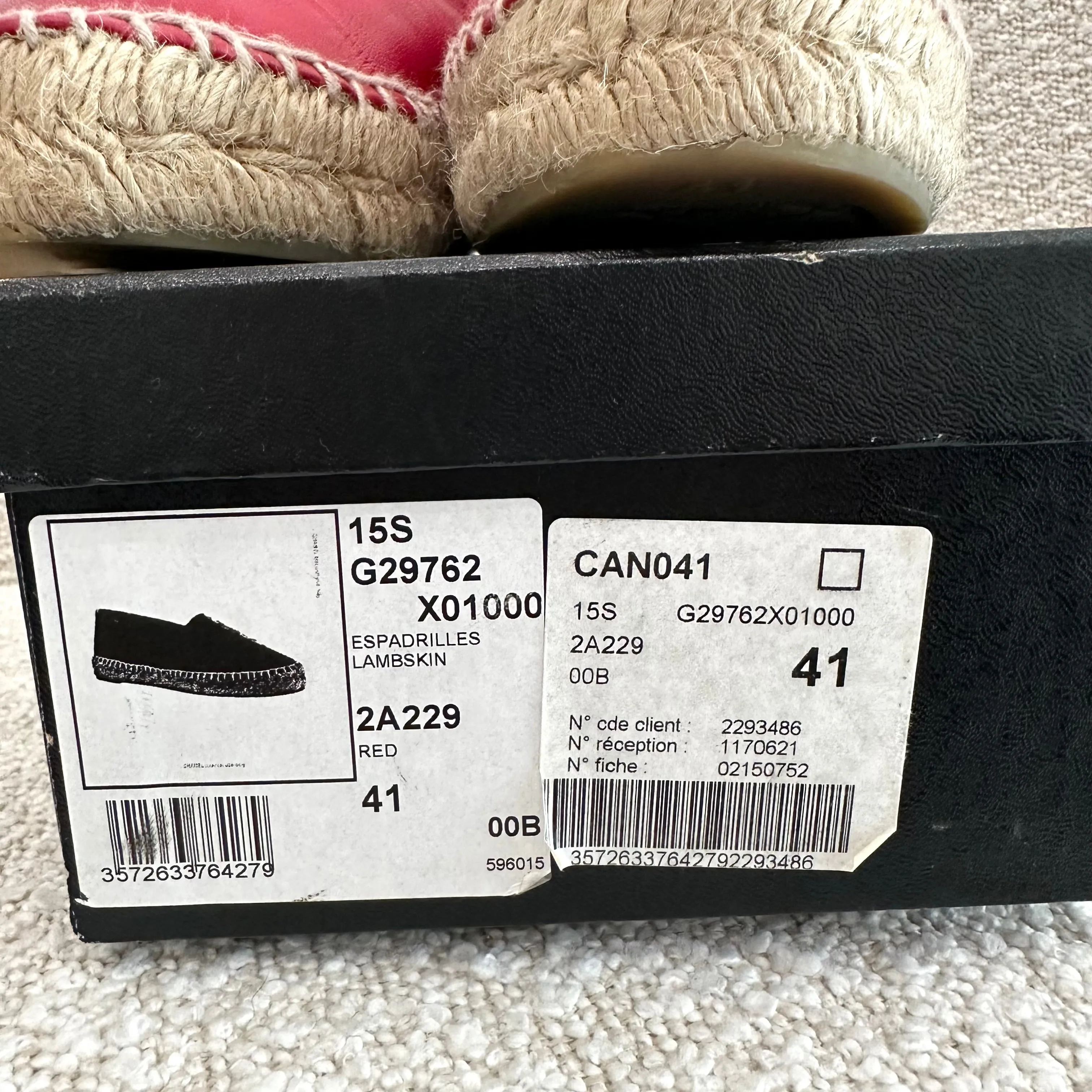 Chanel Red Espadrilles Size 10