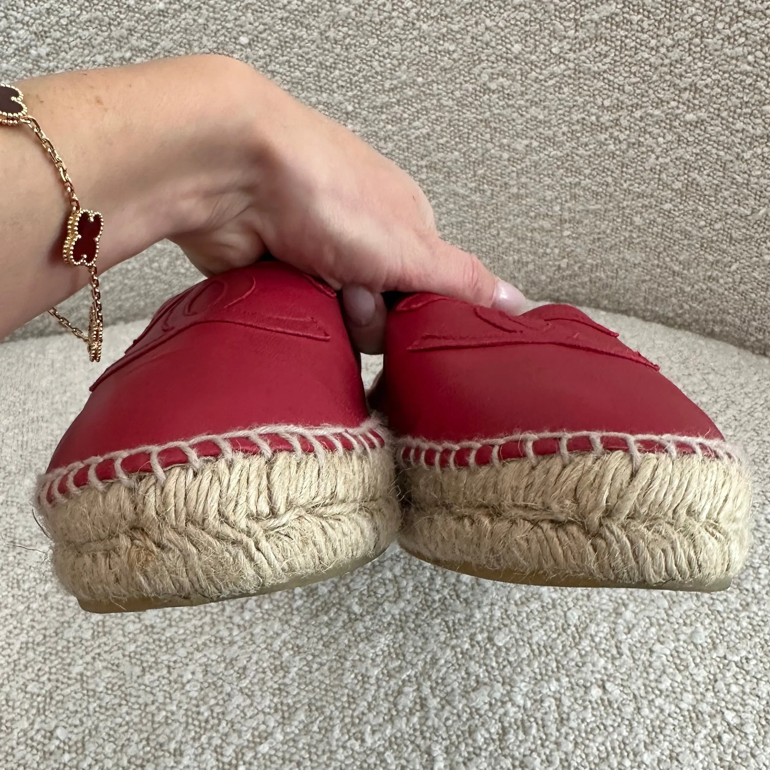 Chanel Red Espadrilles Size 10