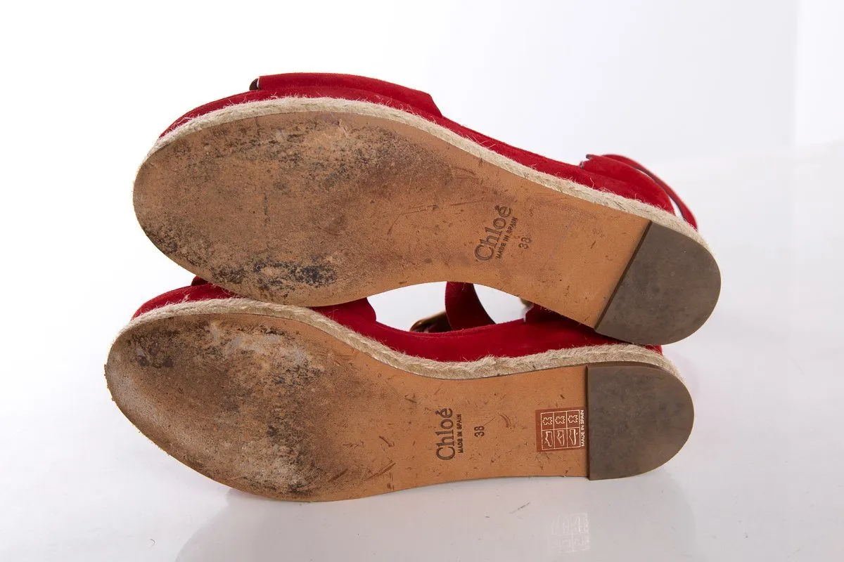 Chloe 38 Red Espadrille