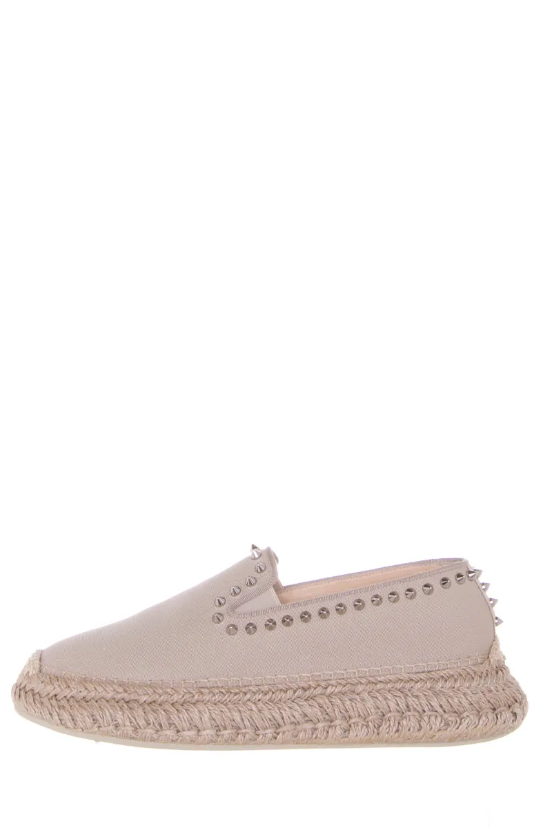 Christian Louboutin Taupe Studded Espadrille SZ 39