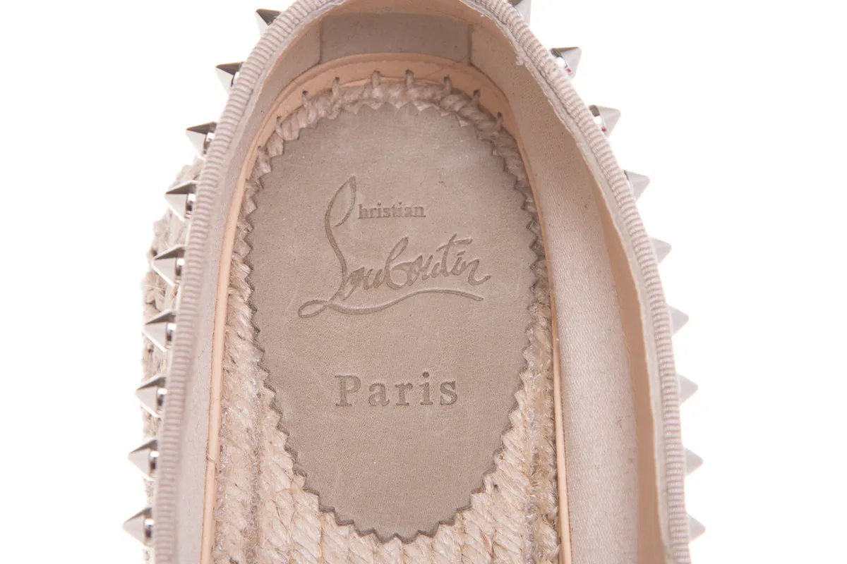 Christian Louboutin Taupe Studded Espadrille SZ 39