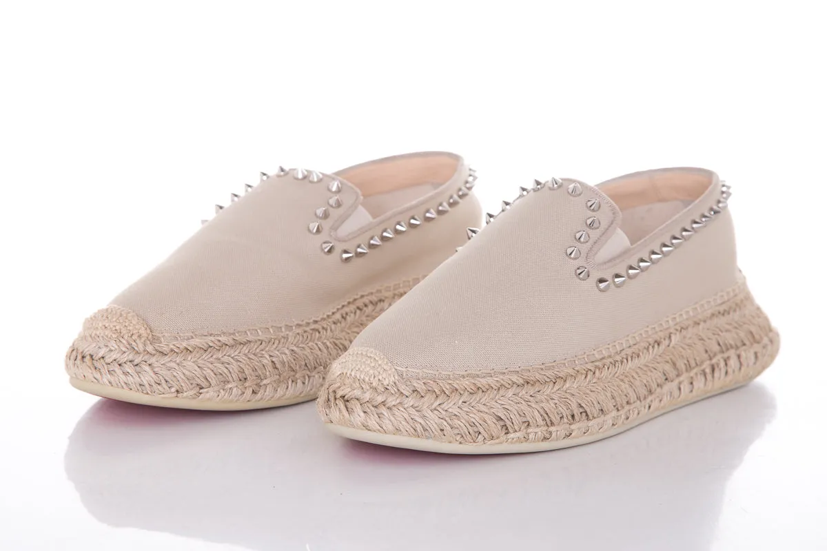 Christian Louboutin Taupe Studded Espadrille SZ 39