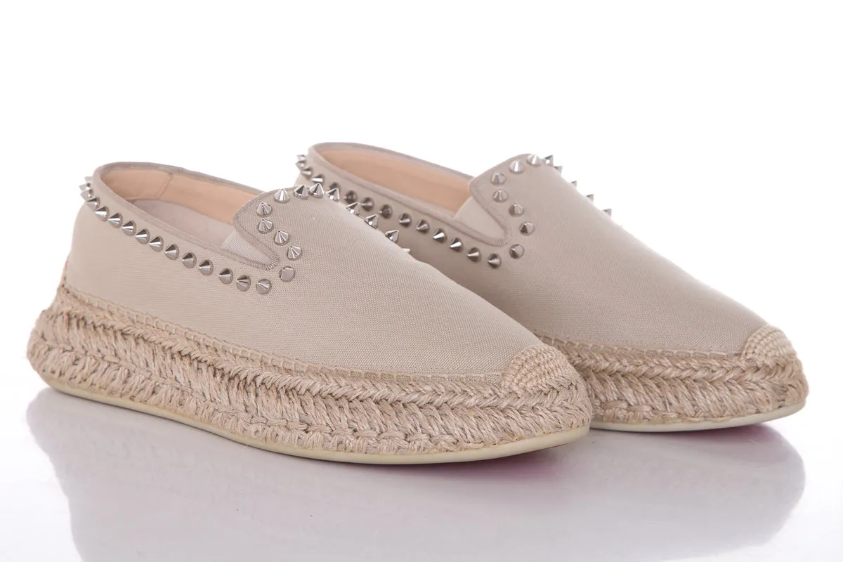 Christian Louboutin Taupe Studded Espadrille SZ 39