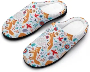 Christmas House Slippers For Woman Mens Memory Foam Bedroom Slippers Indoor Outdoor Slip-On Shoes Funny Fall Slippers
