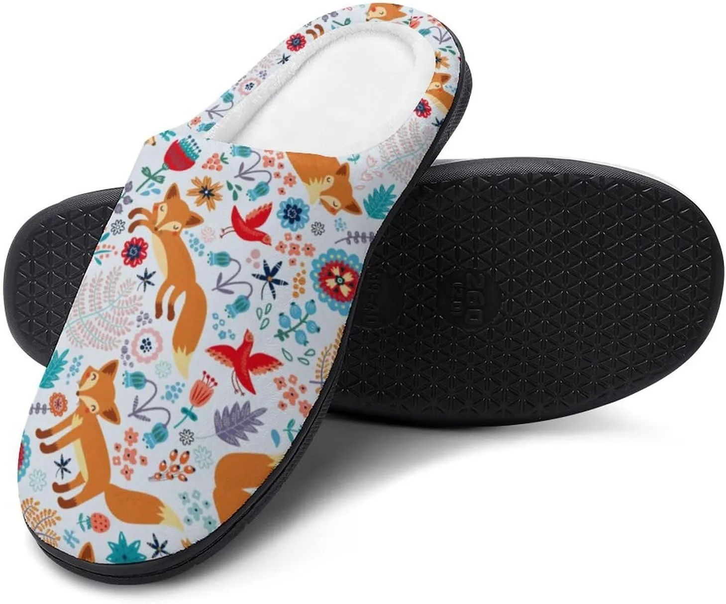 Christmas House Slippers For Woman Mens Memory Foam Bedroom Slippers Indoor Outdoor Slip-On Shoes Funny Fall Slippers