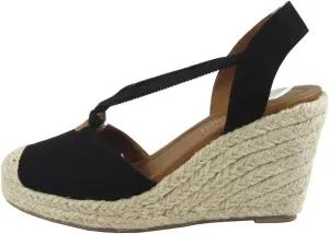 City Classified Women's Cap Toe Espadrille Wedge Sandal
