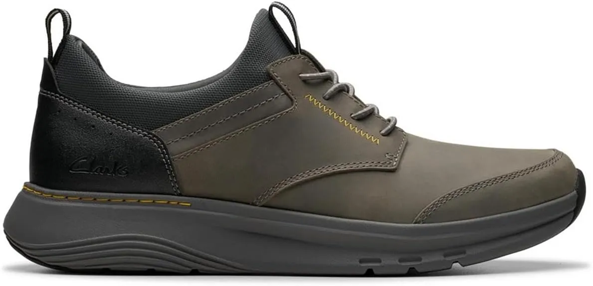 Clarks Mens Motion Trek EZ Lace-Up Leather Slip-on Shoes