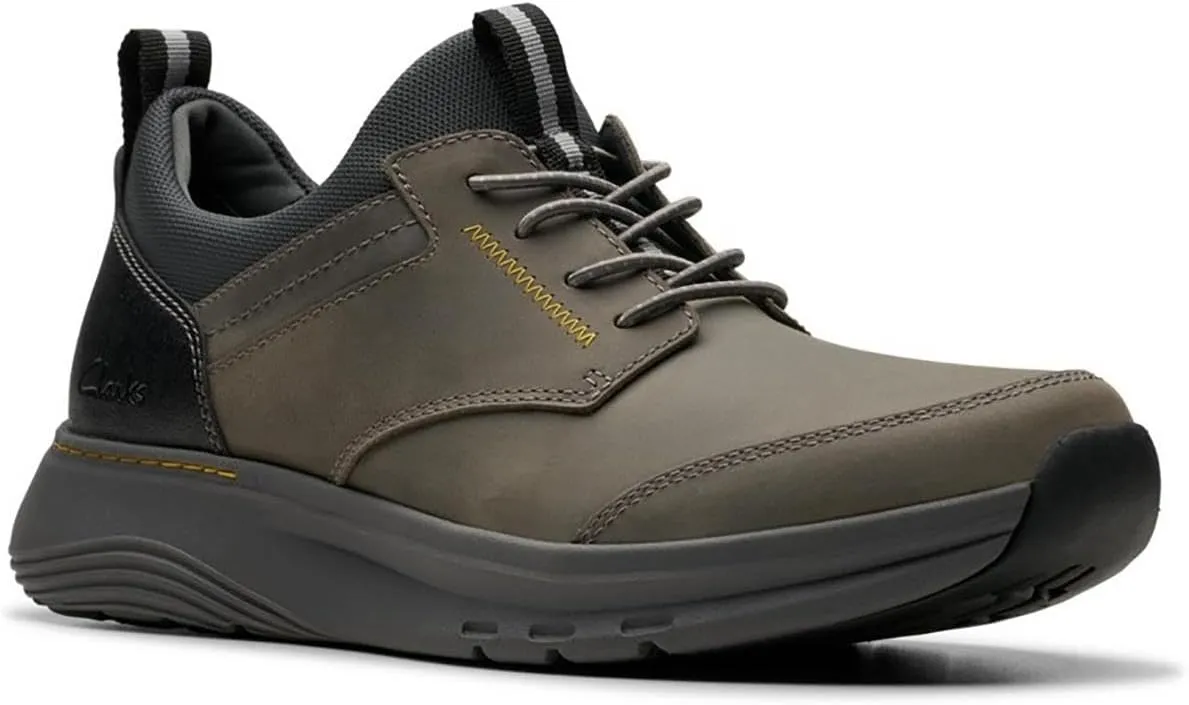 Clarks Mens Motion Trek EZ Lace-Up Leather Slip-on Shoes