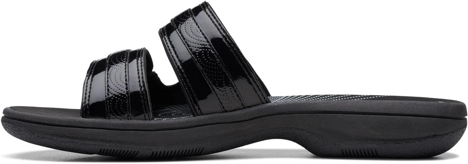 Clarks - Womens Breeze Piper H Shoes, Color Black Patent, Size: 7 M US