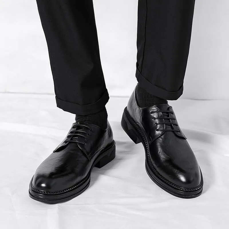 Classic Men's Leather Dress Shoes Mens Retro Formal Business Oxfords Men Casual Wedding Derby Shoe