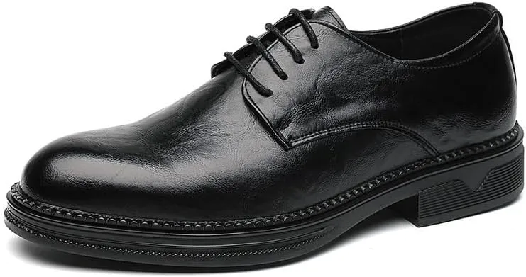 Classic Men's Leather Dress Shoes Mens Retro Formal Business Oxfords Men Casual Wedding Derby Shoe