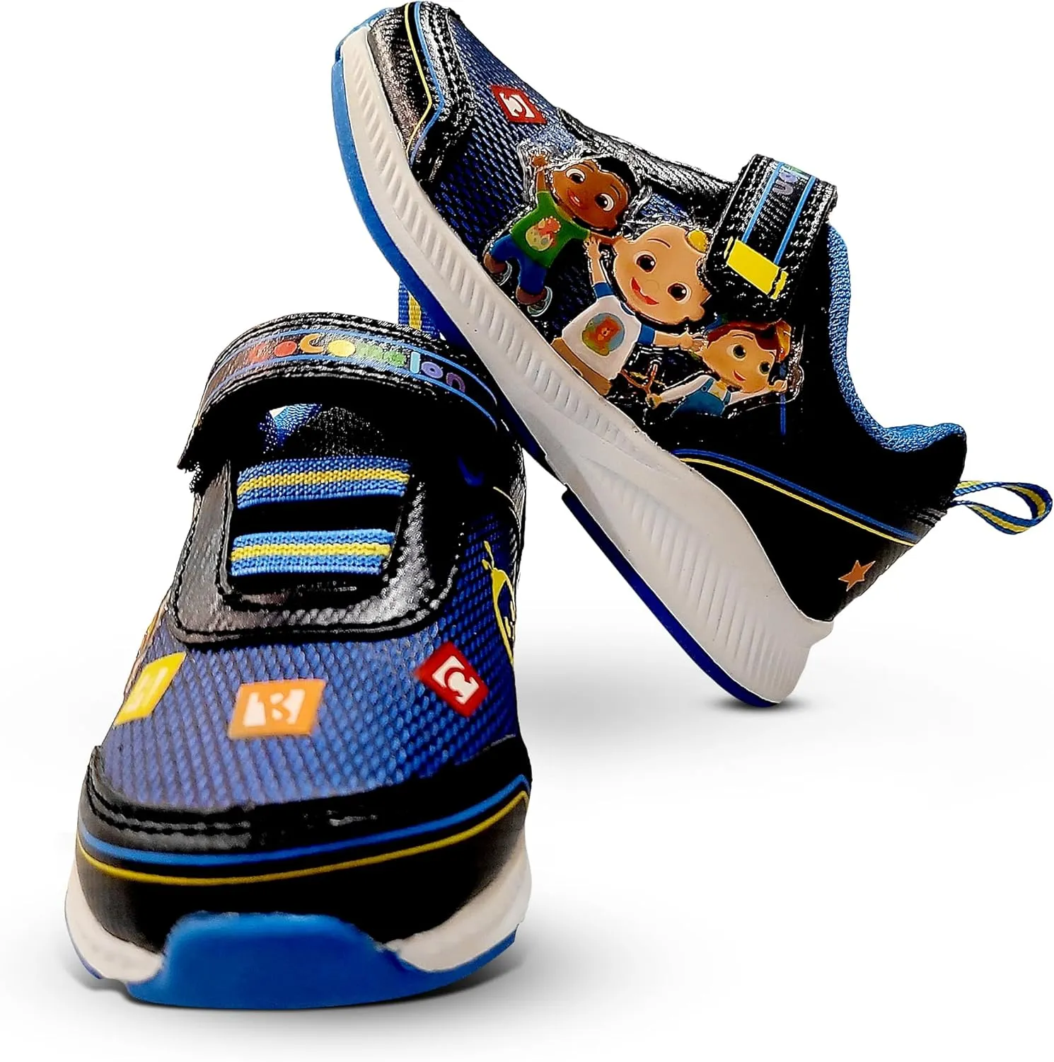 Cocomelon Boy's Lighted Athletic Sneaker Light Up Shoes Children W/Adjustable Strap