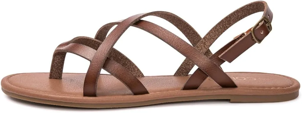 Colgo Women's Summer Strappy Flat Sandals, Adjustable Casual Fisherman Sandal with Open Toe Slingback Gladiator Sandals