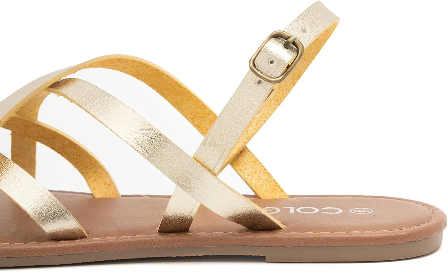 Colgo Women's Summer Strappy Flat Sandals, Adjustable Casual Fisherman Sandal with Open Toe Slingback Gladiator Sandals